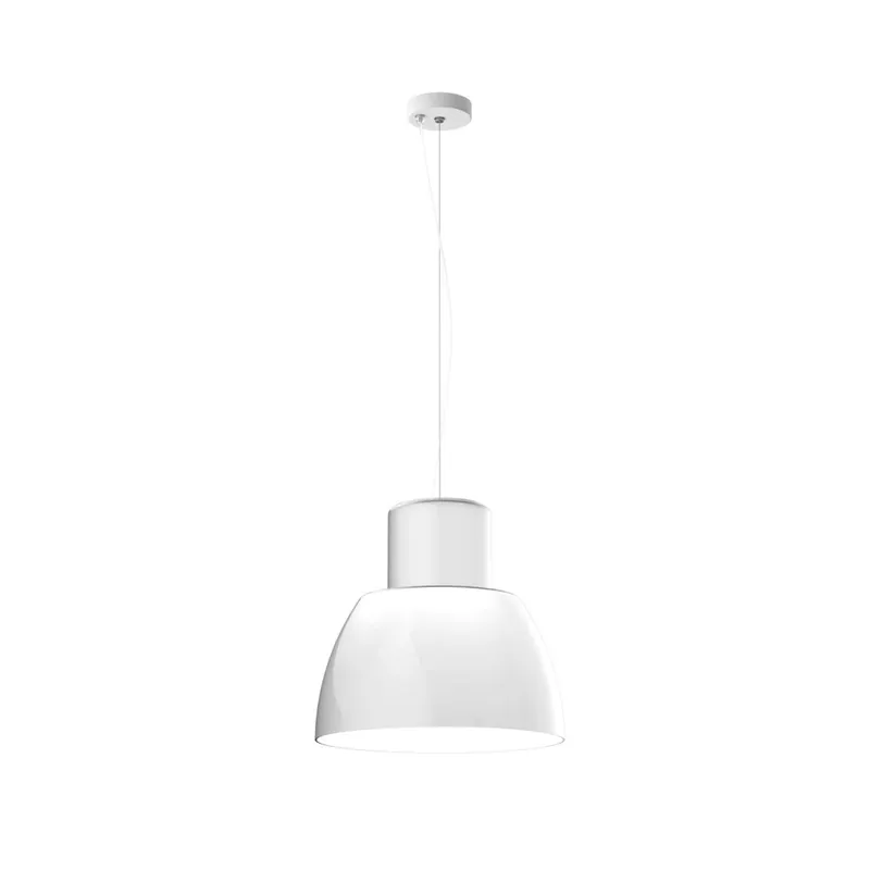 Nemo Lorosae, bílé závěsné svítidlo se stínidlem ze skla, 1x60W E27, prům. 40cm Přímo Od Výrobce