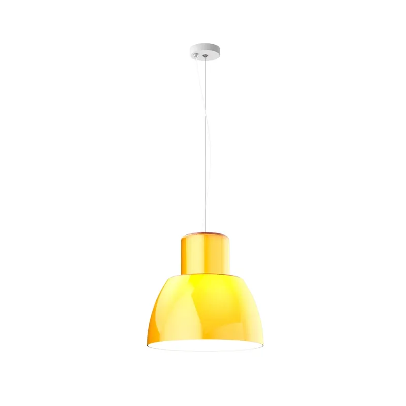 Nemo Lorosae, žluté závěsné svítidlo se stínidlem ze skla, 1x60W E27, prům. 40cm Speciální Cena