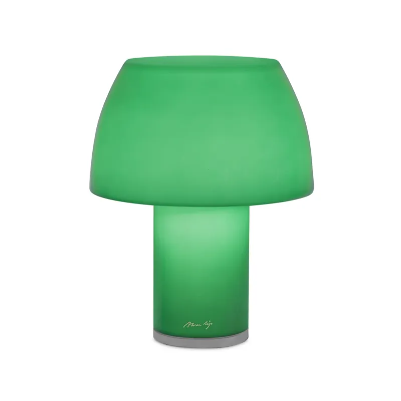 Nemo Lorosae, zelená stolní lampička se stínidlem ze skla, USB-C, 3W LED 2700, výška 25cm, IP55 Dokud Zásoby Vydrží