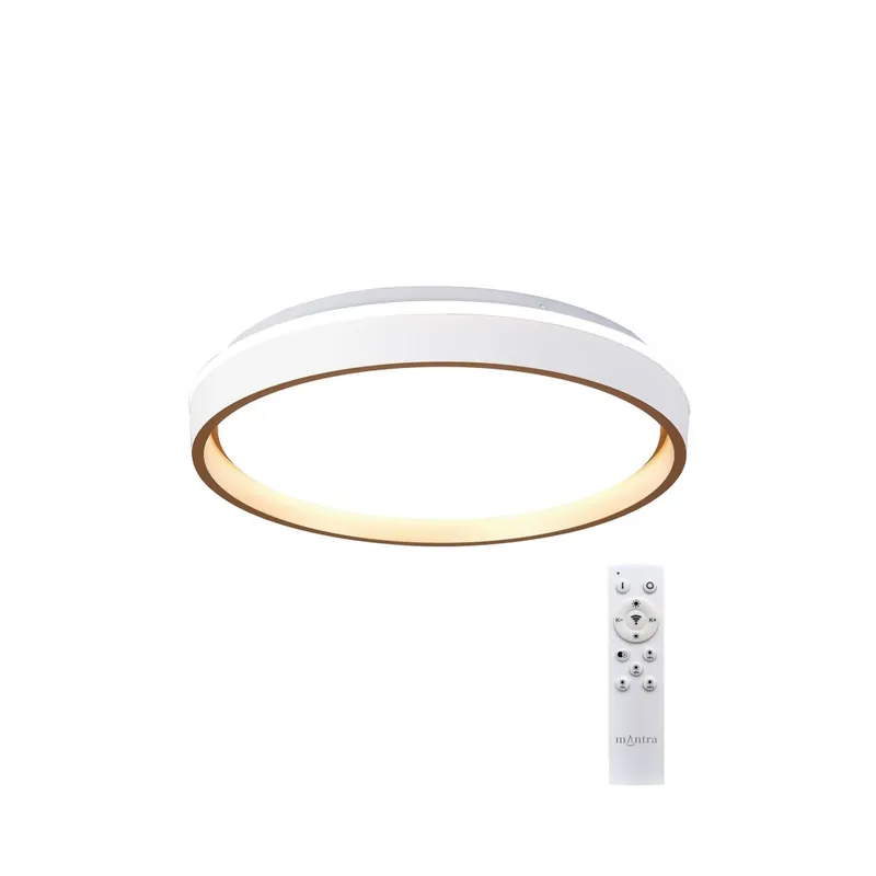 Tovární Cena Mantra Verona II, stropní svítidlo s dálkovým ovladačem LED 40W 3000-5000K, zlatá/bílá, průměr 40cm