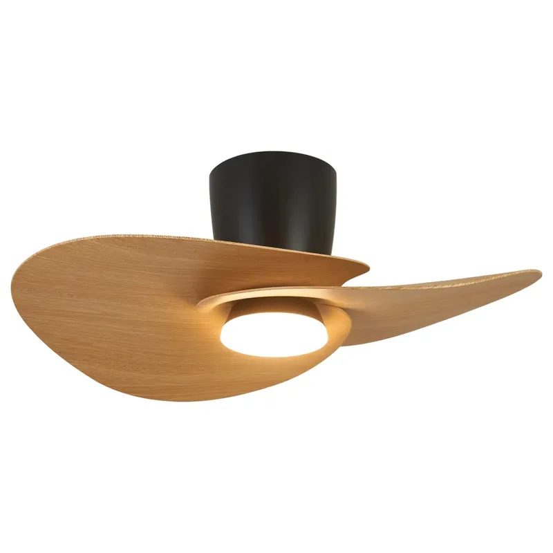 Horká Nabídka Mantra Nenufar, designový ventilátor se svítidlem a dálk.ovladačem, LED 18W 3000-5000K, černá/dřevěná, průměr 74cm