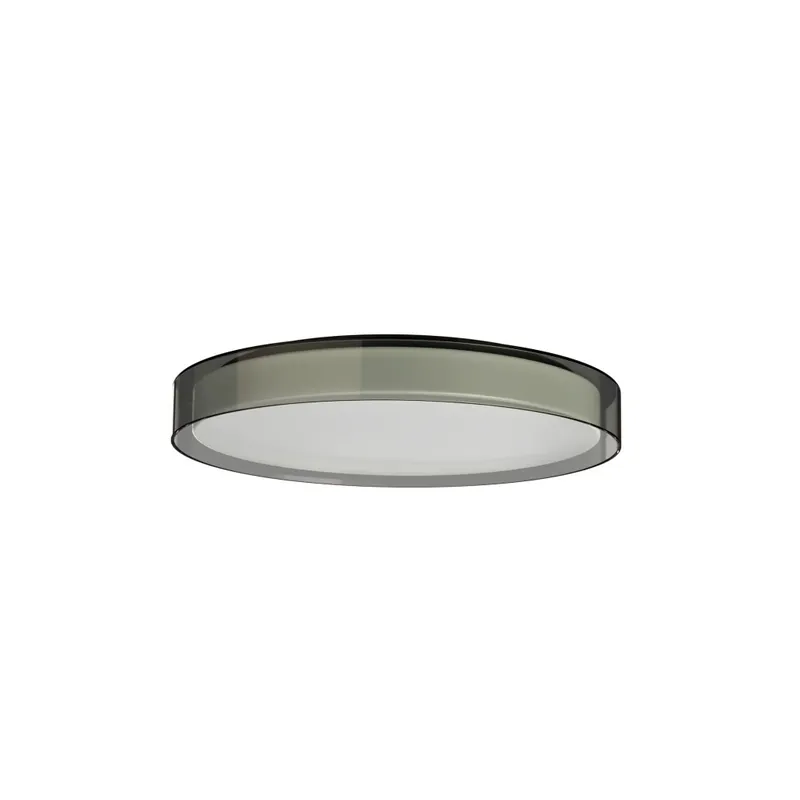 Sezónní Sleva Osmont Citadela 1, stropní svítidlo bílé sklo/kouřový límec, černá montura, 26W LED 3000K, Ø 42cm, IP44
