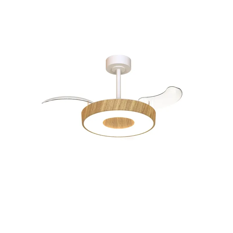 Mantra Coin Smart Mini, rozvinovací ventilátor se svítidlem a dálk. ovladačem, LED 36W 3000-5000K, bílá/dřevěná, průměr 43/91cm Levný