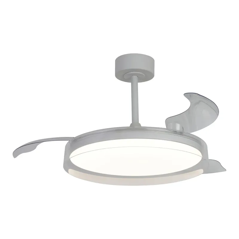 Mantra Glass, rozvinovací ventilátor se svítidlem a dálk. ovladačem, LED 40W 3000-5000K, čirá, průměr 53/106cm Odeslání Ihned