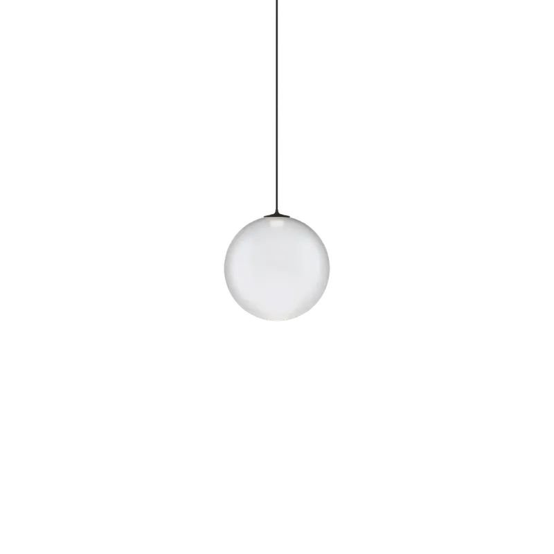 Lodes Random Solo 12, závěs z bílého foukaného skla/černý kabel, 1x1W LED 2700K, prům.12cm Top Prodej
