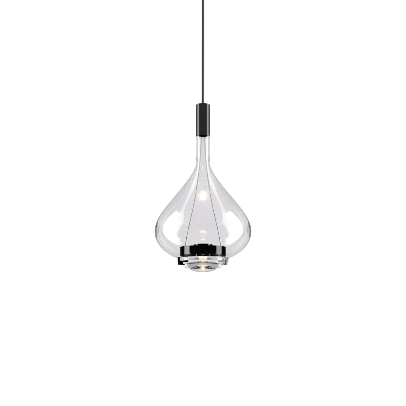 Lodes Sky-Fall Medium, závěsné svítidlo čiré sklo/černá, 12W LED 3000K, prům. 22cm Finální Výprodej