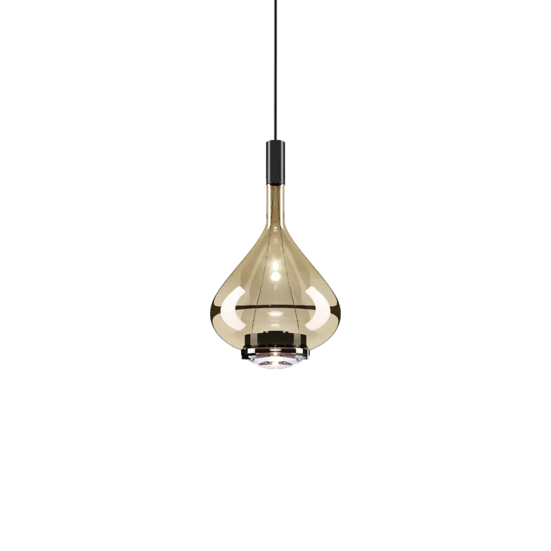 Nejlepší Cena Lodes Sky-Fall Medium, závěsné svítidlo zlaté sklo/černá, 12W LED 3000K, prům. 22cm