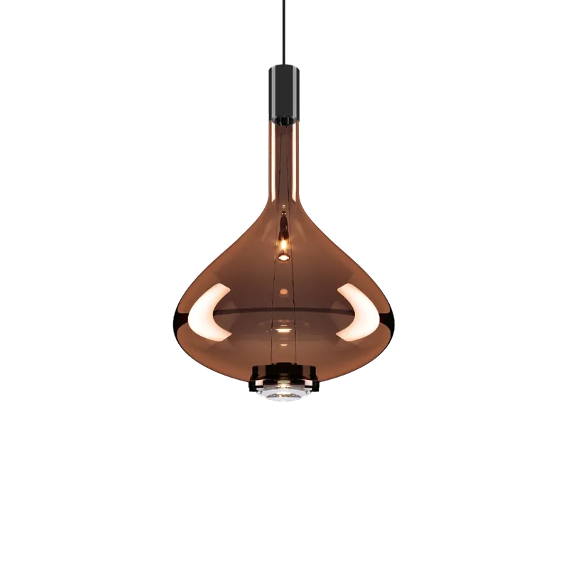 Lodes Sky-Fall Large, závěsné svítidlo bronzové sklo/černá, 12W LED 2700K, prům. 36cm Aktuální