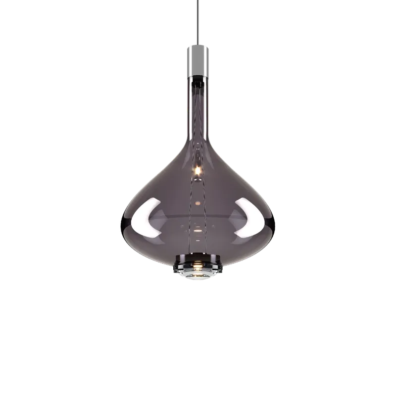Horká Nabídka Lodes Sky-Fall Large, závěsné svítidlo kouřové sklo/chrom, 12W LED 3000K, prům. 36cm
