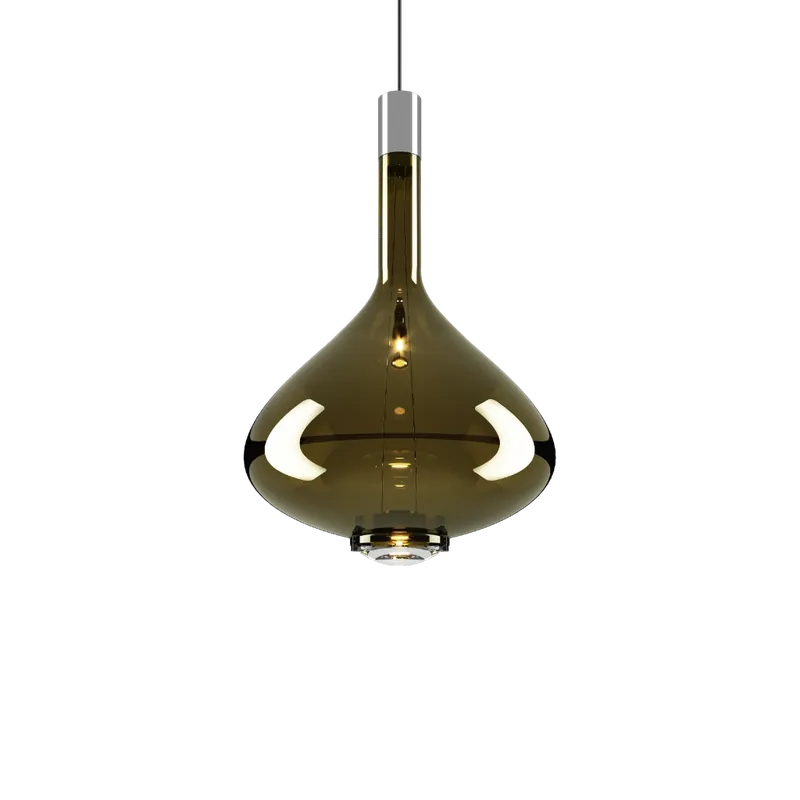 Lodes Sky-Fall Large, závěsné svítidlo zlatozelené sklo/chrom, 12W LED 3000K, prům. 36cm Tovární Cena