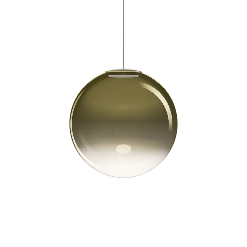 Top Prodej Lodes Non Random 33, závěs ze zlatozeleného foukaného skla, 1x7W LED 2200/2700/3000K, prům.33cm