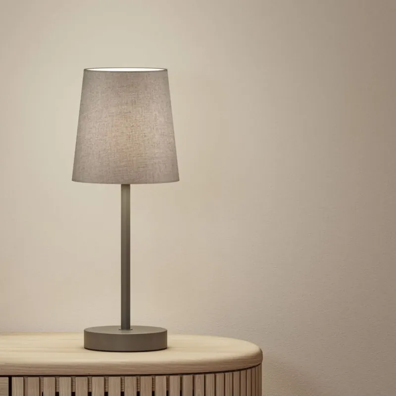 Paulmann Stellan, stolní lampička z kovu a šedé látky, 1x20W LED E27, výška 40cm Autentický