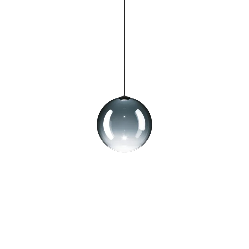 Oblíbený Lodes Random Solo 14, závěs z azurově modrého foukaného skla/černý kabel, 1x1W LED 2700K, prům.14cm