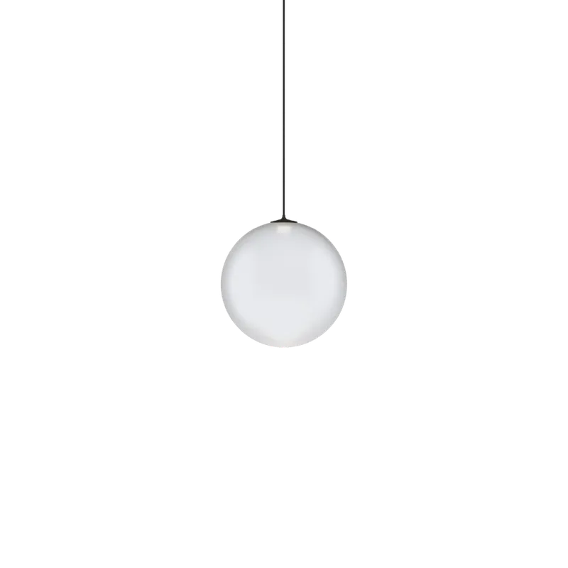 Aktuální Lodes Random Solo 14, závěs z bílého foukaného skla/černý kabel, 1x1W LED 2700K, prům.14cm