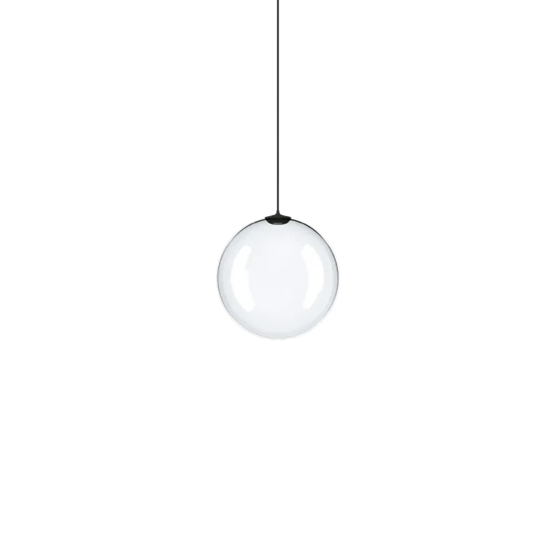 Akce Lodes Random Solo 14, závěs z čirého foukaného skla/černý kabel, 1x1W LED 3000K, prům.14cm