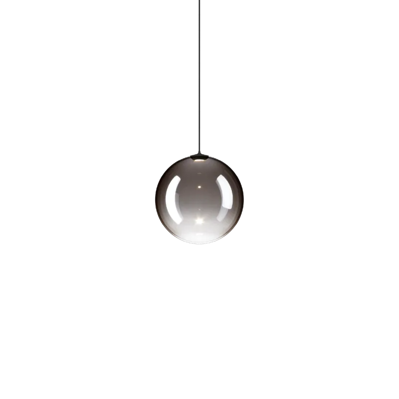 Lodes Random Solo 14, závěs z kouřového foukaného skla/černý kabel, 1x1W LED 2700K, prům.14cm Must-Have