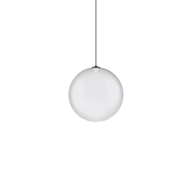 Lodes Random Solo 18, závěs z bílého foukaného skla/černý kabel, 1x1W LED 2700K, prům.18cm Must-Have