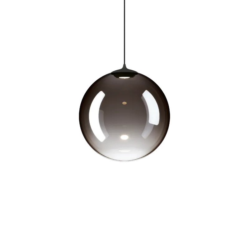 Sleva Lodes Random Solo 23, závěs z kouřového foukaného skla/černý kabel, 1x3W LED 3000K, prům.23cm