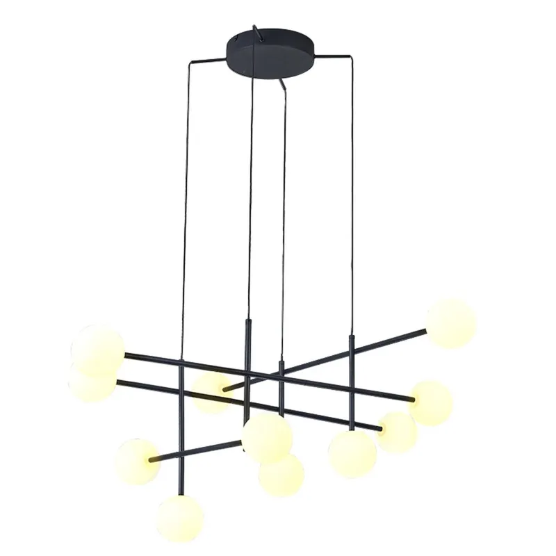 Mantra Cellar, černé závěsné svítidlo se skleněnými koulemi 11xG4, 5W 3000K, průměr 109cm Omezená Nabídka