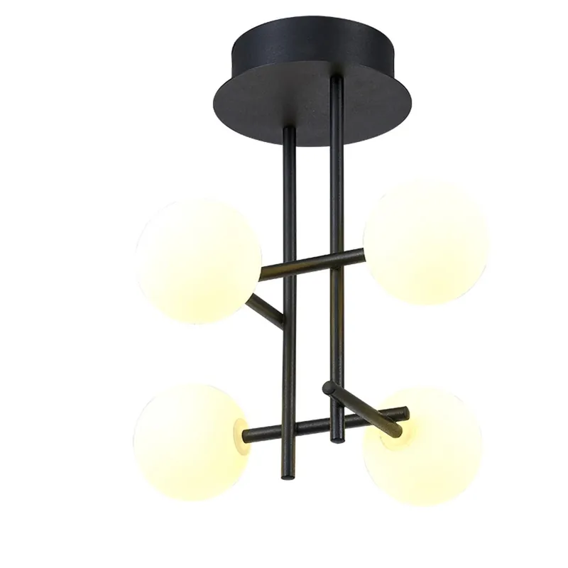 Mantra Cellar, černé stropní svítidlo se skleněnými koulemi 4xG4, 5W 3000K, průměr 32cm Hit Sezóny