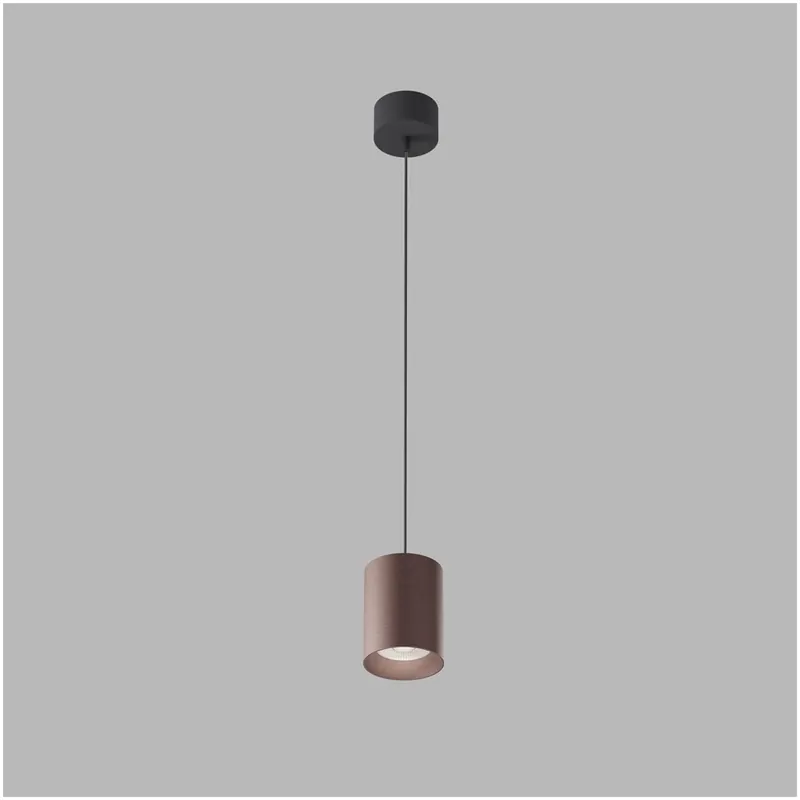 Víkendová Akce LED2 Tiny II M Z, hnědé závěsné svítidlo, 8W 2700K DALI/PUSH, Ø 7,5cm, výška 9,5cm