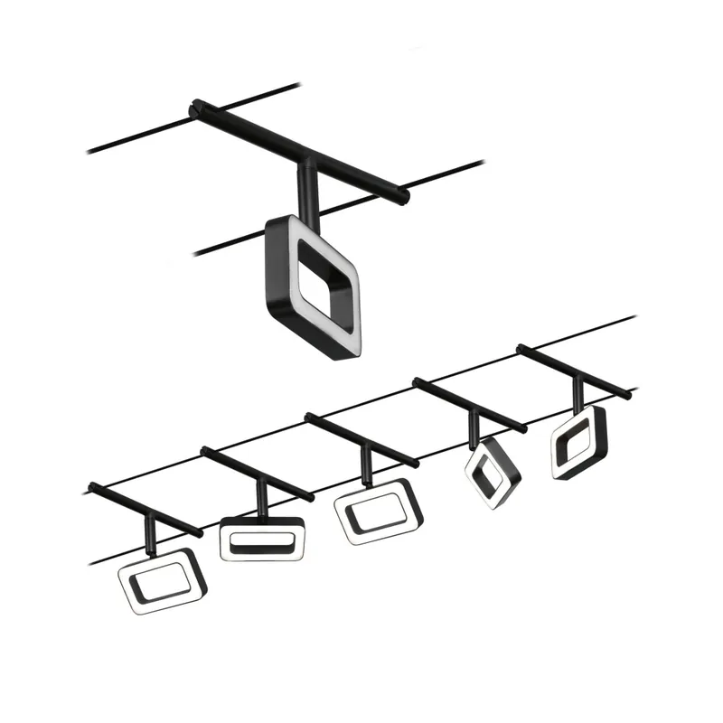 Nakupujte Hned Paulmann CorDuo Frame, sada lankového systému 5x 4,8W 3000K, černá/chrom, délka 500cm
