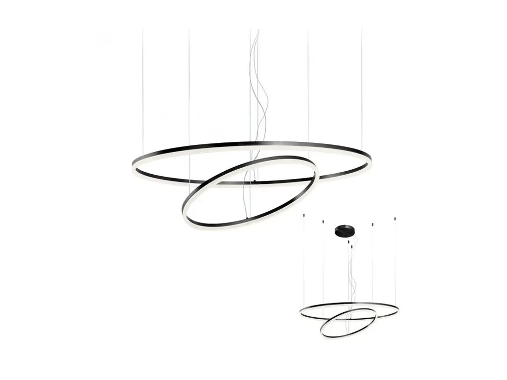 Redo Group Orbit, Závěsné svítidlo 60+100cm, Černá 108W 3000K/4000K 01-1953 Nejlepší Volba