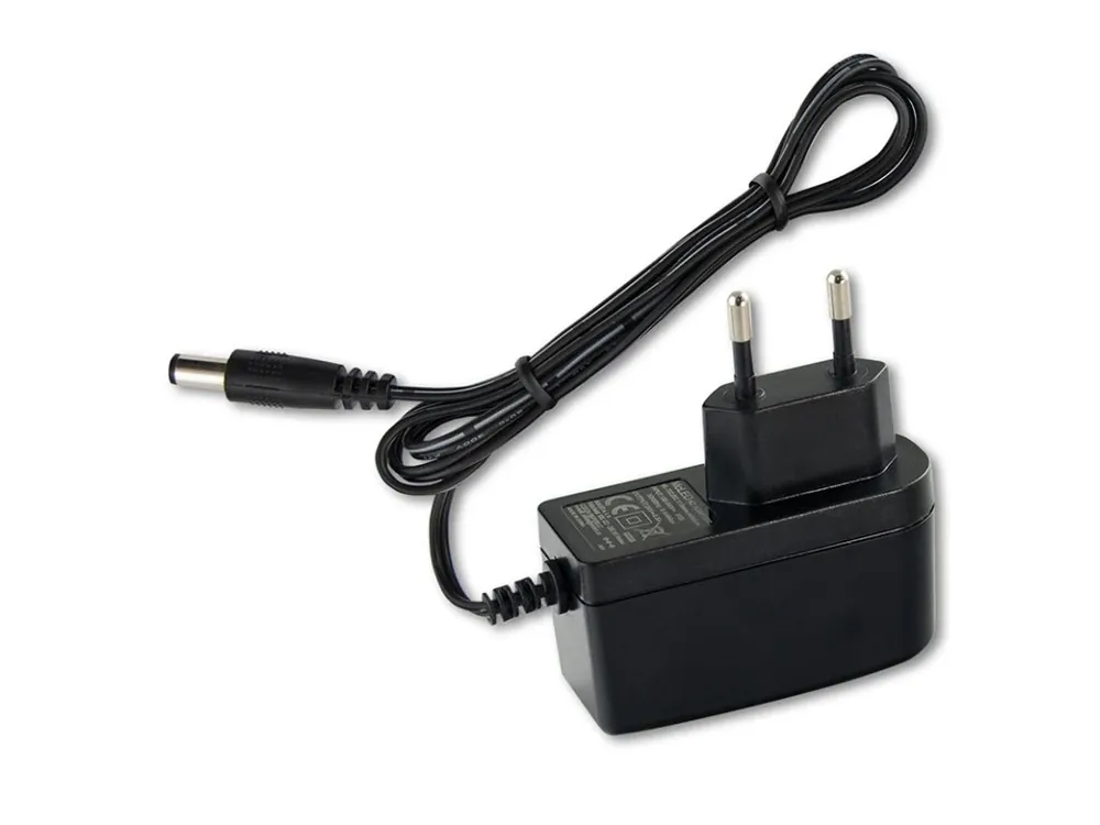 Časově Omezené Napájecí adaptér 12W, DC12V/1A, IP20, černý plast, s vidlicí