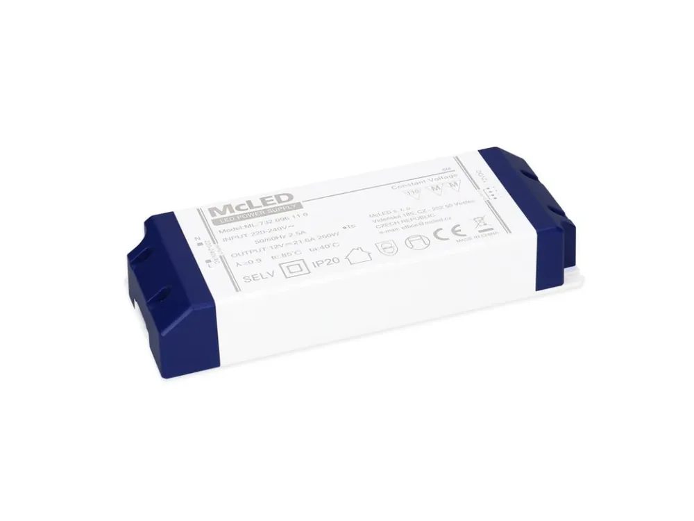 Přímo Od Výrobce Napájecí zdroj 260W, DC12V/21,6A, IP20, plastové provedení se svorkovnicí