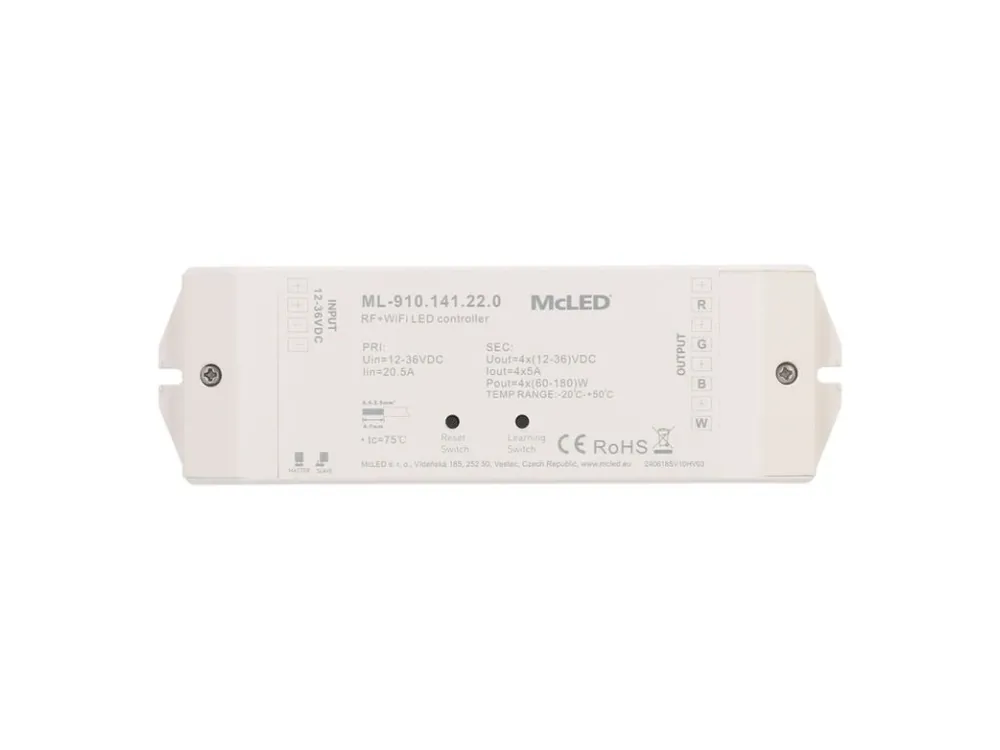 RF a Wifi přijímač - řízení jasu, CCT, RGBW, 4 kanály, 4x 5A, 12-36V Hit Sezóny