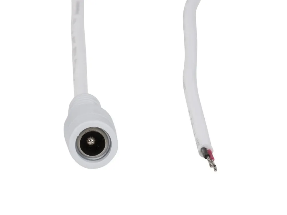 Power konektor – zásuvka, volný konec (AWG 22/0,34 mm2), bílý, max. 3 A, délka 2 m Akční Nabídka