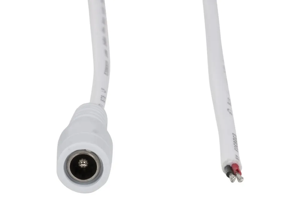 Power konektor – zásuvka, volný konec (AWG 20/0,42 mm2), bílý, max. 5 A, délka 2 m Autentický