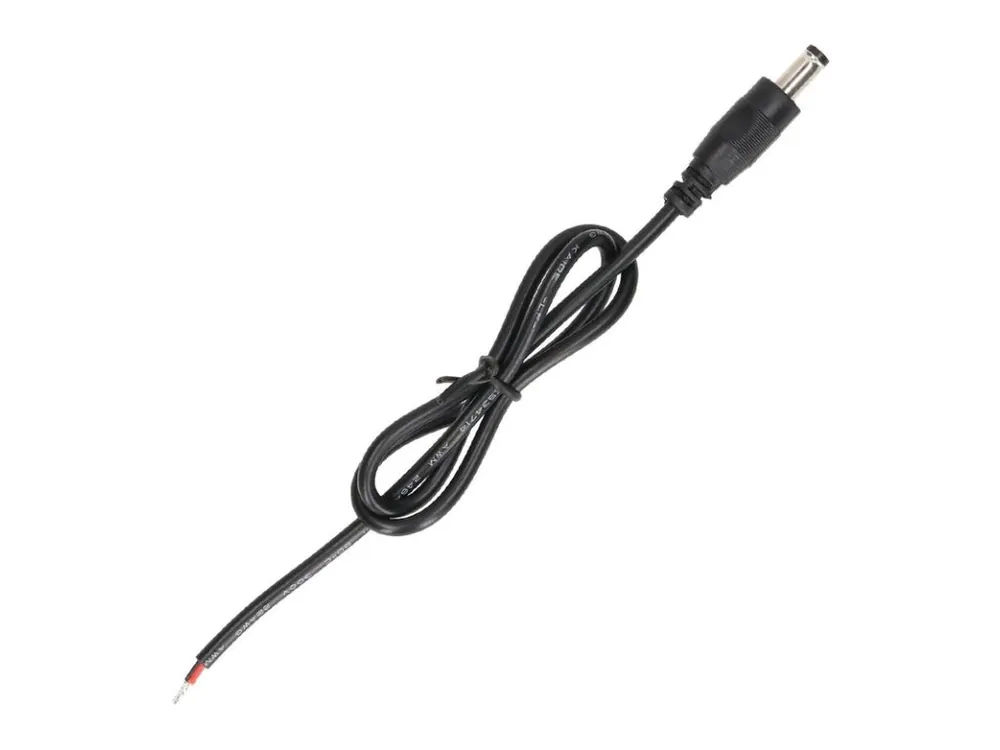 Power konektor – vidlice, volný konec (AWG 22/0,34 mm2), černý, max. 3 A, délka 500 mm Autentický