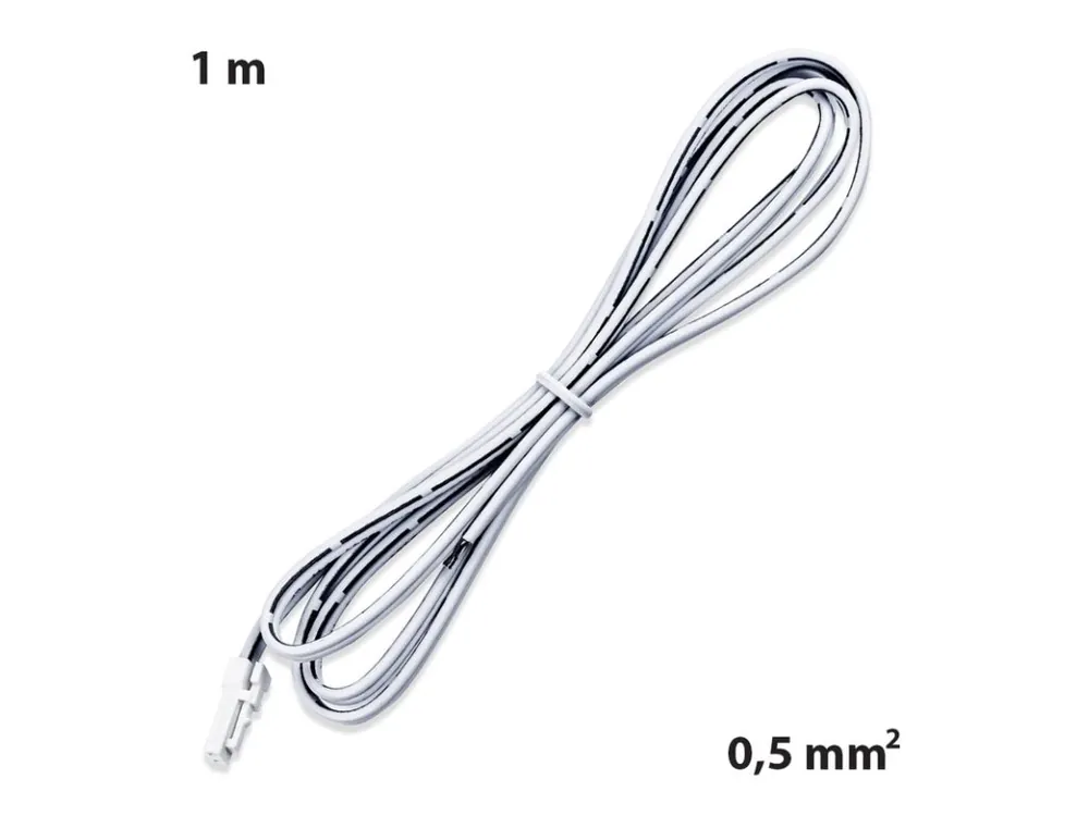 Víkendová Akce Připojovací kabel s 91505-MP konektorem (vidlice), 1m kabel AWG20/0,5mm², bílý, volný konec 5mm, 12-24V max. 3A