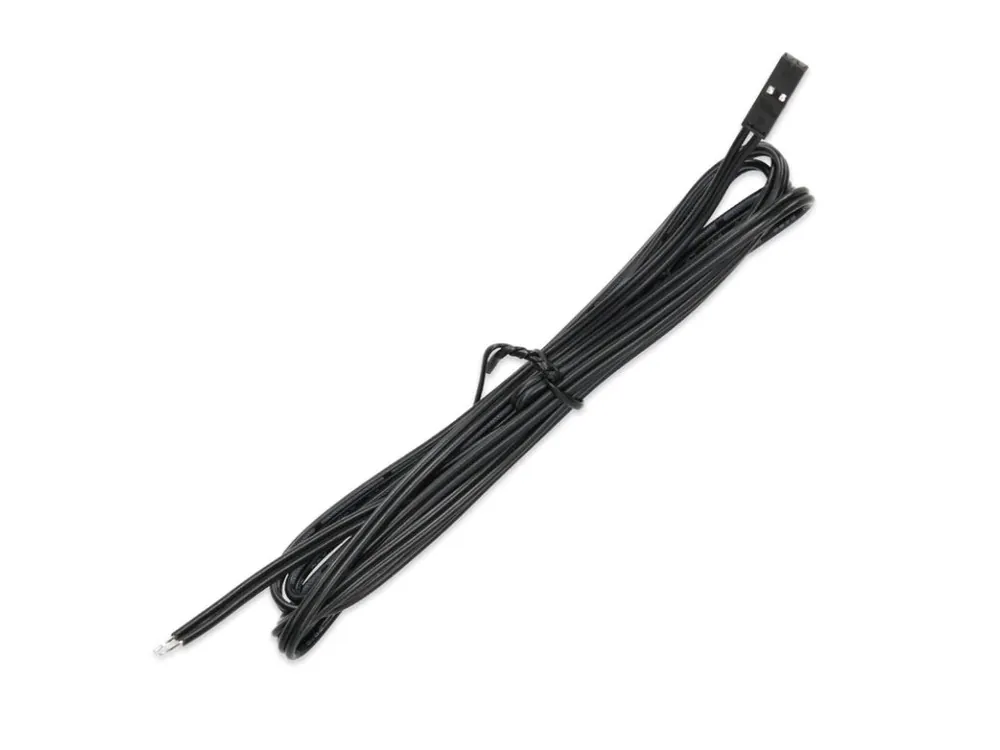 Ověřený Připojovací kabel s 91505-MP konektorem (vidlice), 3m kabel AWG22/0,33mm², černý, volný konec 5mm, 12-24V max. 3A