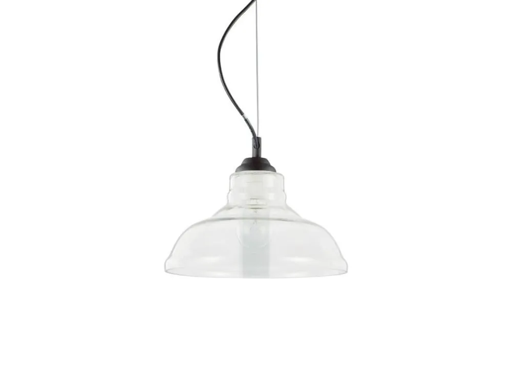 Nízká Cena Závěsné svítidlo Ideal Lux Bistro‘ SP1 plate transparente 112336 čiré 28cm - IDEALLUX