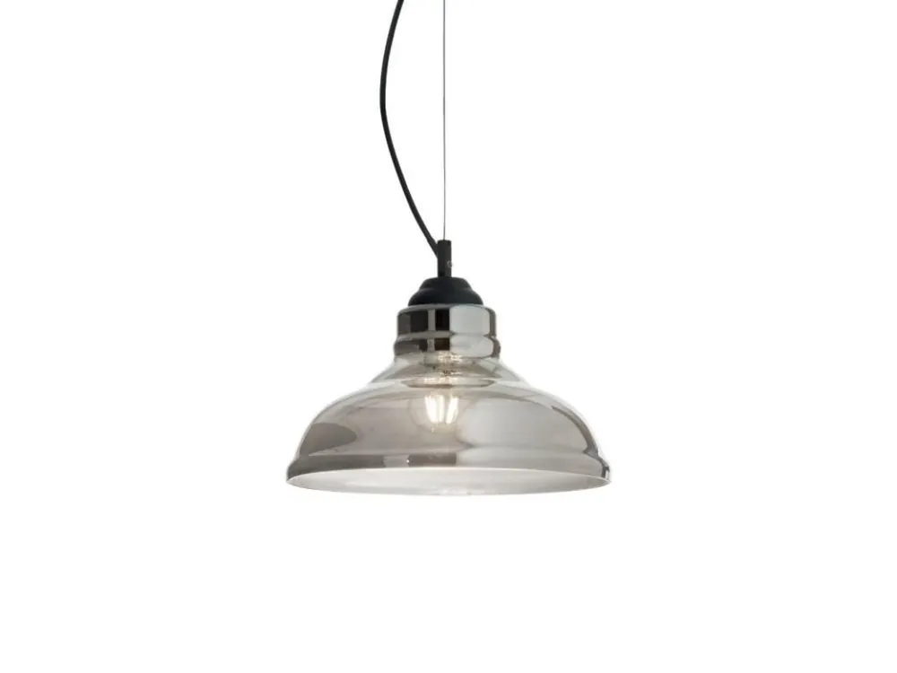 Závěsné svítidlo Ideal Lux Bistro‘ SP1 plate fume‘ 112343 šedé 28cm - IDEALLUX Nová Kolekce