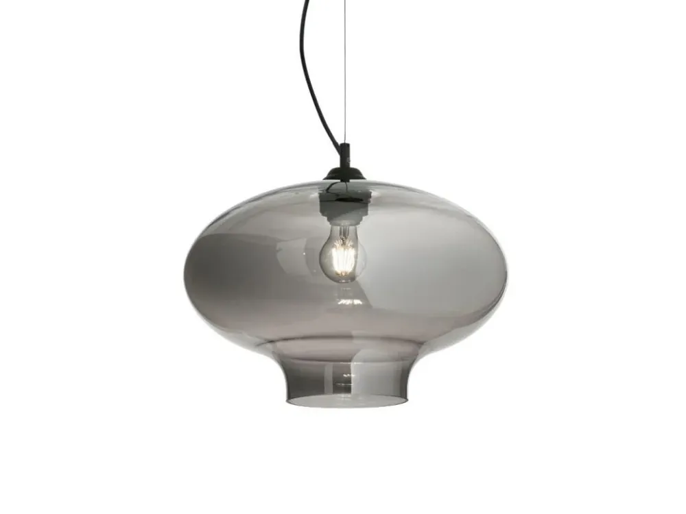 Závěsní svítidlo Ideal Lux Bistro‘ SP1 round fume‘ 120904 šedé 40cm - IDEALLUX Sezónní Sleva