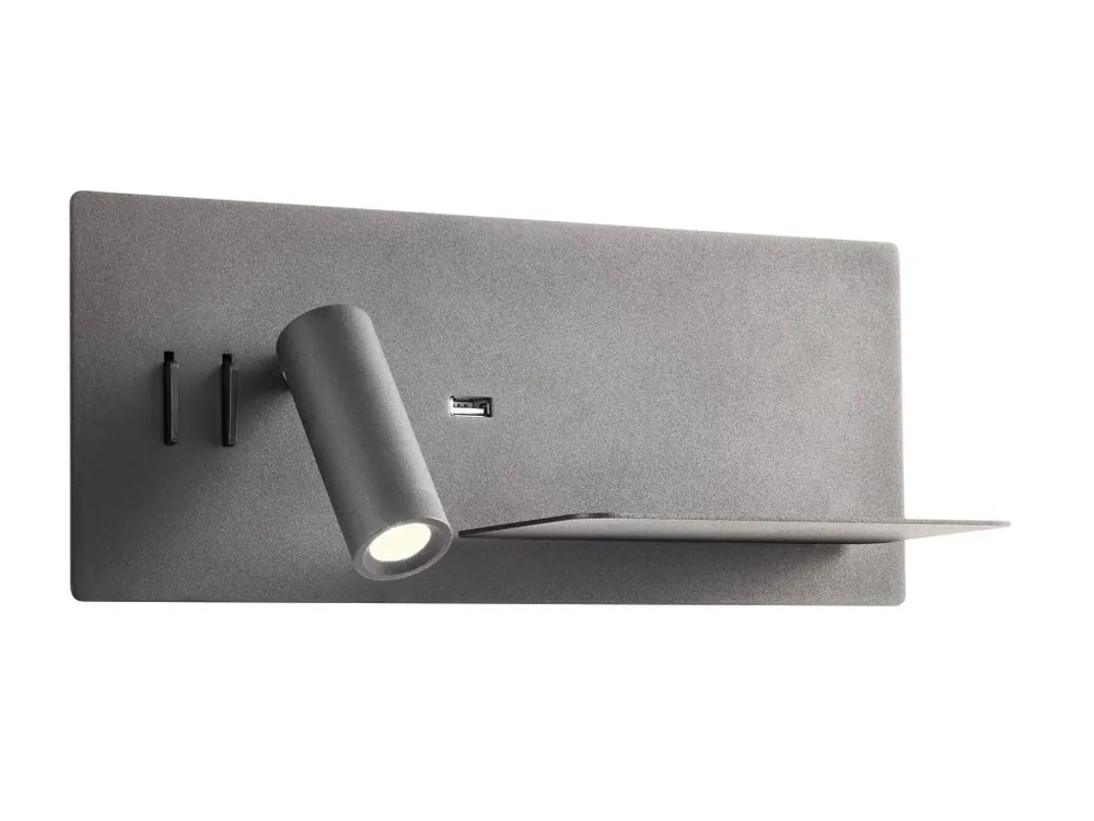 Redo BROOK černé nástěnné světlo nad postel s USB Cenově Výhodný