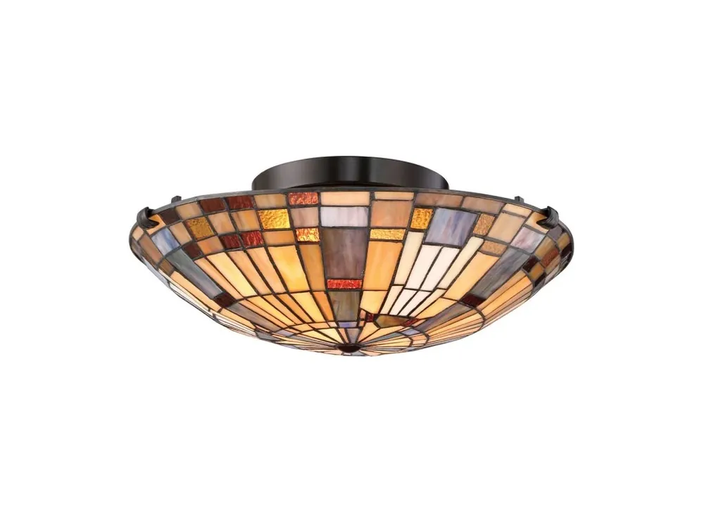 Quoizel INGLENOOK vitrážové stropní svítidlo/2xE27/41 cm Sezónní Sleva
