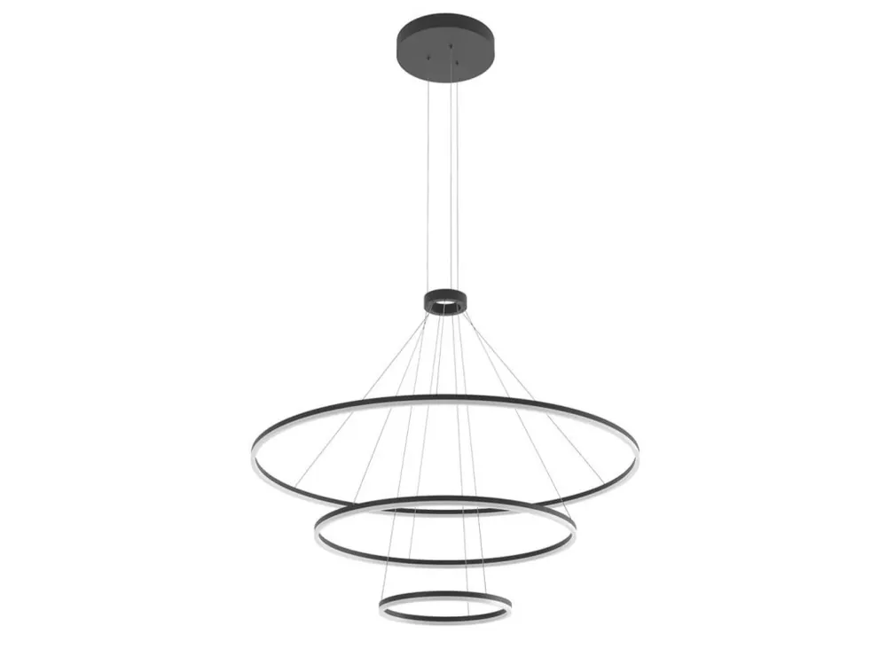 Značkový Redo ORBIT černý LED lustr na lanku 01-2483/LED 151W/4000K